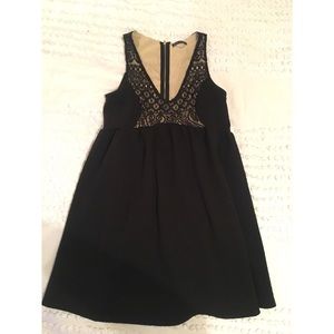 Lacy Cream and Black Dress